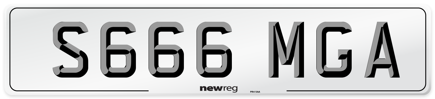 S666 MGA Number Plate from New Reg
